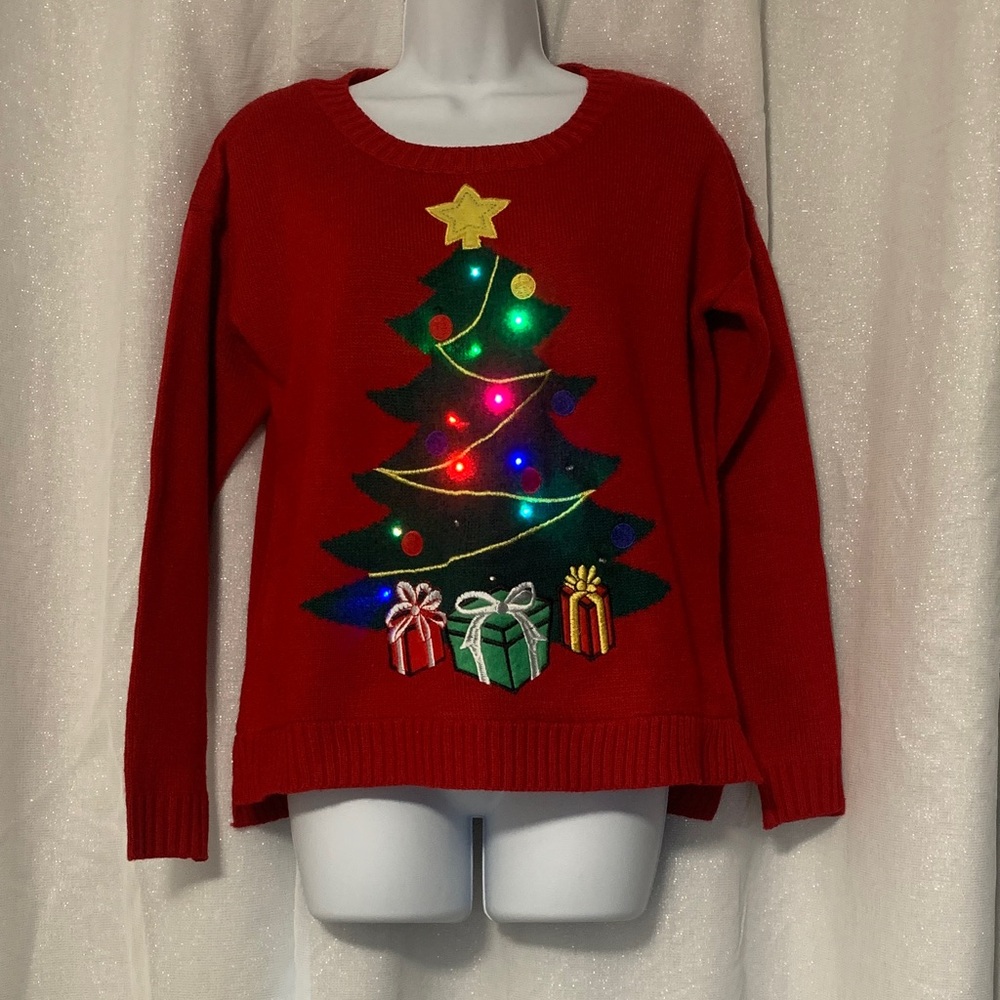 Christmas sweater with functioning lights EUC